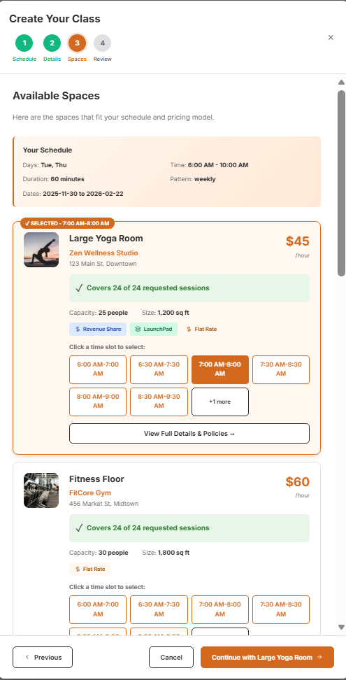 LaunchPad - Find a local space to host your class